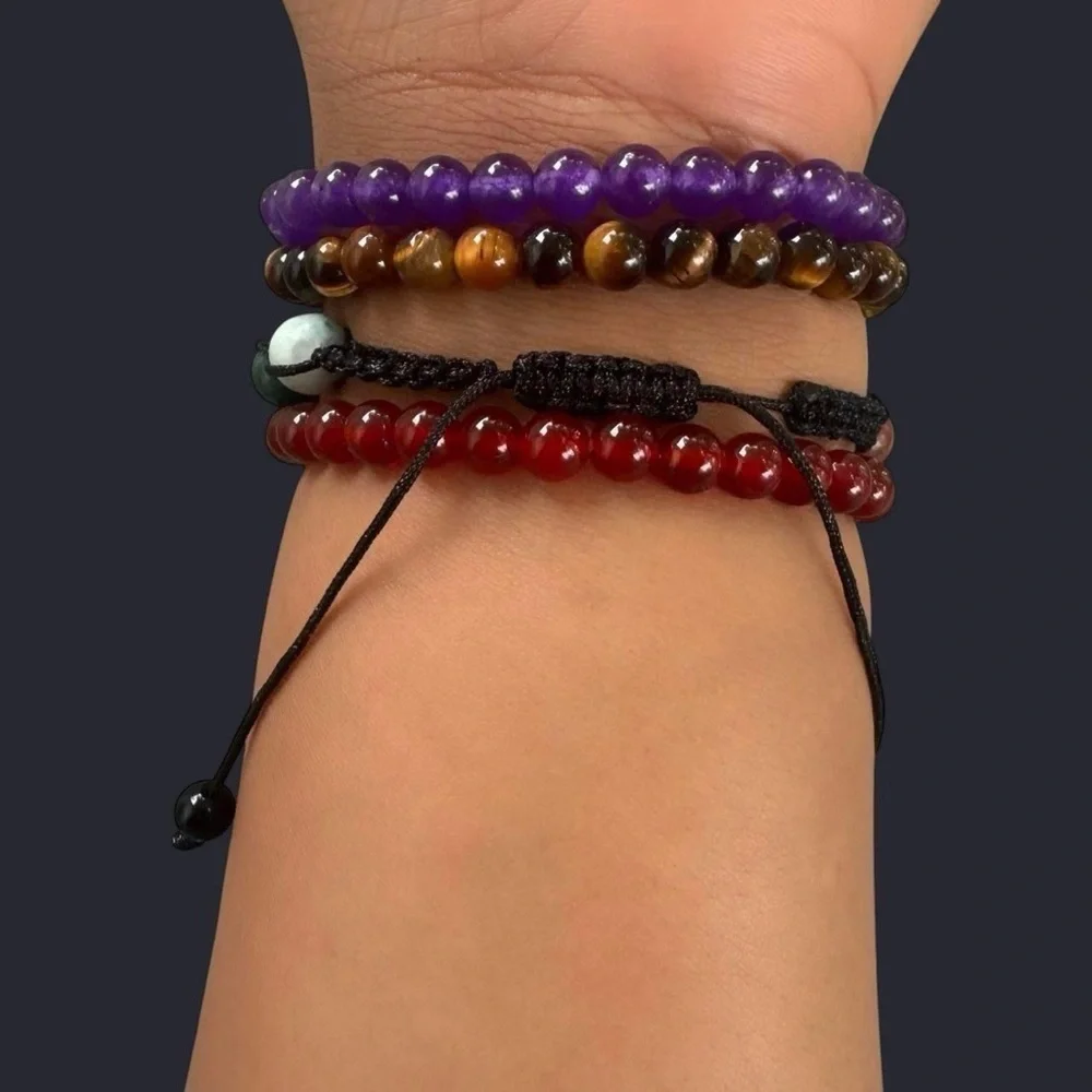 Adjustable Gemstone Bead Bracelet
